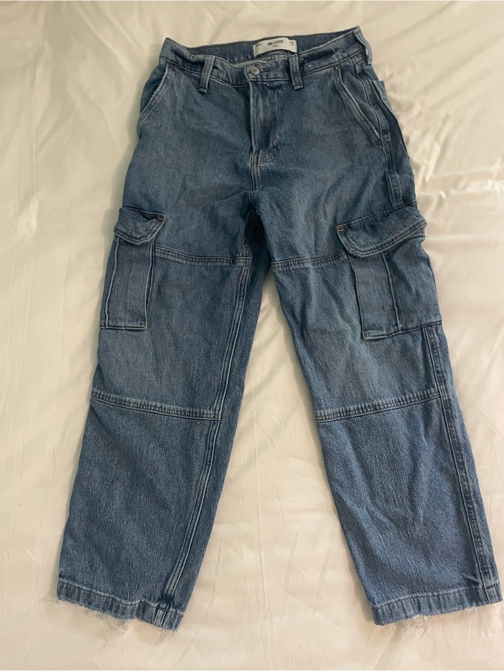 Hollister Men's Blue Denim Cargo Pants